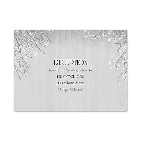 Custom Wedding & Event Reception Cards, 4-7/8″ x 3-1/2″, Wooden Sparkle, Box Of 25 Cards