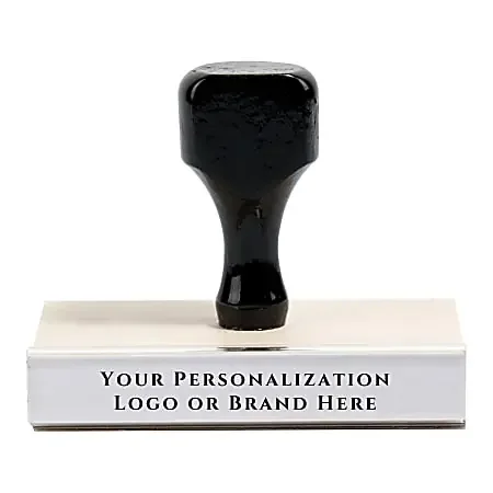 Custom Wood Handle Traditional Rubber Stamp, Rectangle, 2″ x 7″