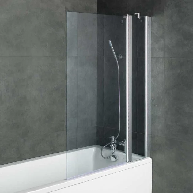 Delphi Inspire Chrome Extended Square Bath Screen 1400mm H x 1000mm W – 6mm Glass