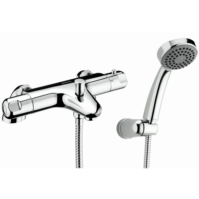 Deva Dynamic Chrome Pillar Mounted Thermostatic Bath Shower Mixer Tap DYN 106