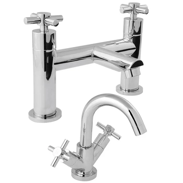 Deva Motif Chrome Bath & Basin Mixer Taps Pack Set