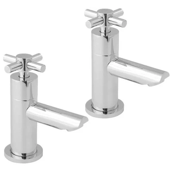 Deva Motif Contemporary Chrome Bath Taps with Straight Spout, Crosshead