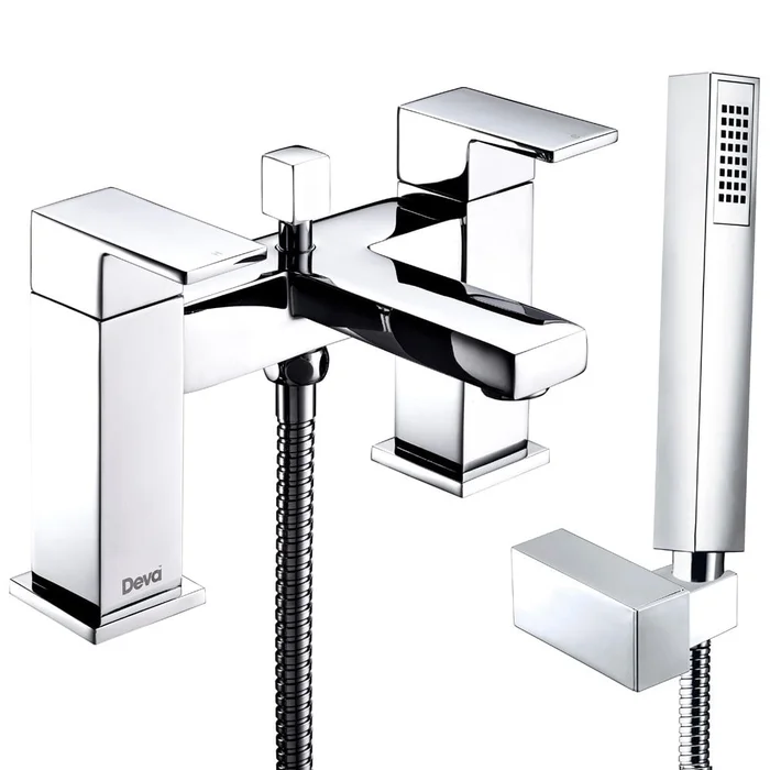 Deva Savvi Chrome MK2 Deck Mounted Bath Shower Mixer Tap With Shower Kit SAVV2106