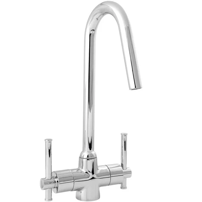 Deva Taurs Chrome Twin Lever Kitchen Sink Mixer Tap TAUR130