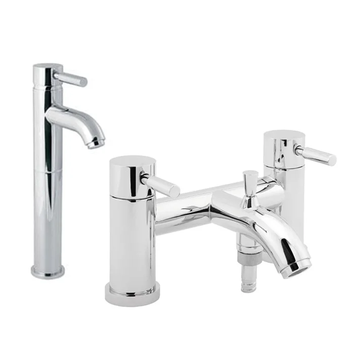 Deva Vision Chrome Bath Shower Mixer & Basin Taps Pack Set