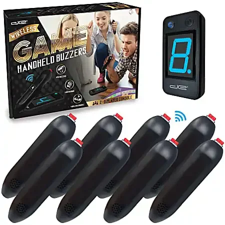 Digital Energy Wireless Handheld Buzzer Game System Consoles, Black, All Ages, Pack Of 8 Consoles