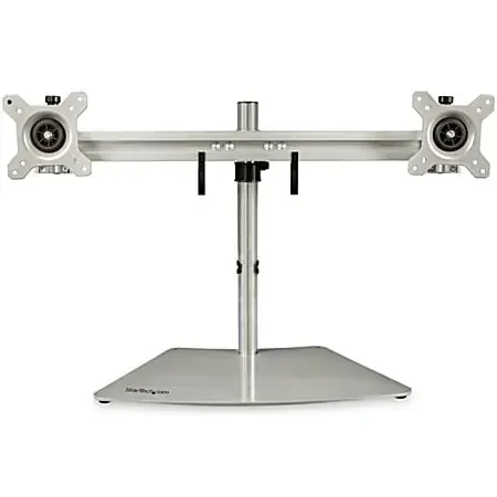 Dual-Monitor Stand – Horizontal – For up to 24 VESA Mount Monitors – Silver – Up to 24 Screen Support – ARMDUOSS