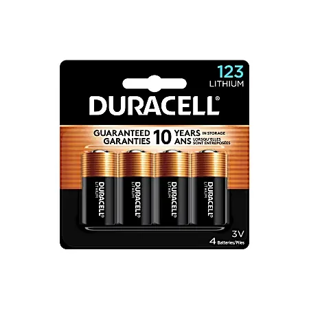 Duracell® 123 3V High Power Lithium Batteries, Pack of 4