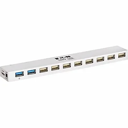 Eaton Tripp Lite series 10-Port USB 3.0/USB 2.0 Combo Hub – USB Charging, 2 USB 3.0 & 8 USB 2.0 Ports – U360010C2X3