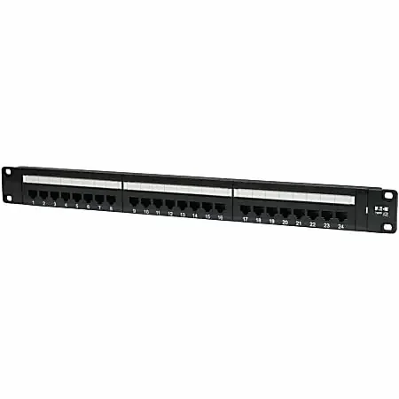 Eaton Tripp Lite Series 24-Port 1U Rack-Mount Cat5e 110 Patch Panel, 568B, RJ45 Ethernet, TAA – 568B, RJ45 Ethernet”