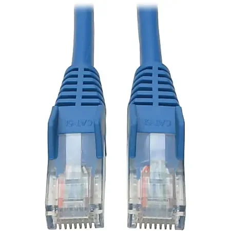 Eaton Tripp Lite Series Cat5e 350 MHz Snagless Molded (UTP) Ethernet Cable (RJ45 M/M), PoE – Blue, 50 ft. (15.24 m) – N001050BL