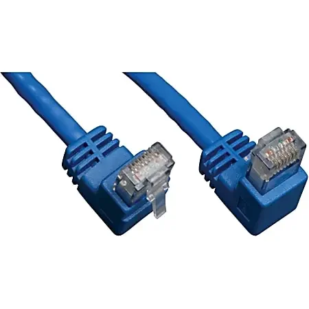 Eaton Tripp Lite Series Down-Angle Cat6 Gigabit Molded UTP Ethernet Cable (RJ45 Right-Angle Down M to RJ45 M), Blue, 3 ft. (0.91 m) – N204003BLDN