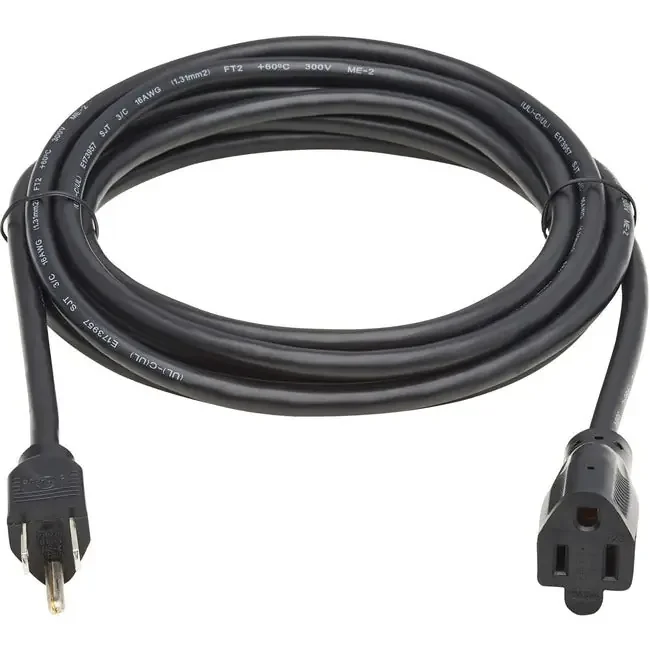 Eaton Tripp Lite Series Power Extension Cord, NEMA 5-15P to NEMA 5-15R – 13A, 120V, 16 AWG, 10 ft. (3 m), Black P022-010-13A
