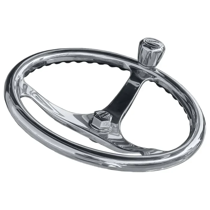 Edson 13″ SS Comfort Grip PowerWheel Steering Wheel w/PowerKnob