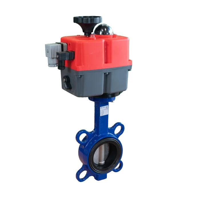Electric Butterfly Valve DN125 24-240V AC/DC Modulating Fail-Safe Wafer GGG40 FKM J+J