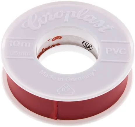Electrical Insulation Tape VDE-tested 15mm/10m Red [10 Pieces]