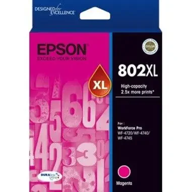 Epson DURABrite Ultra 802XL Original High Yield Inkjet Ink Cartridge – Magenta – 1 Pack