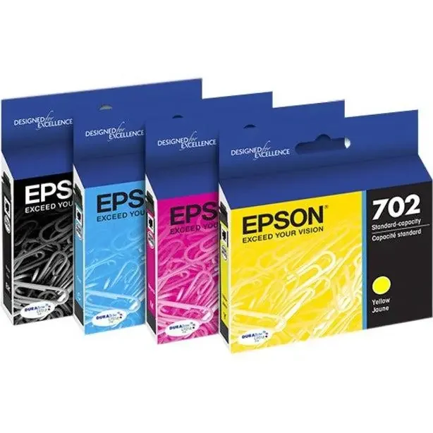 Epson DURABrite Ultra T702 Original Standard Yield Inkjet Ink Cartridge – Cyan, Magenta, Yellow – 3 / Pack
