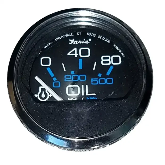 Faria Chesapeake Black 2″ Oil Pressure Gauge (80 PSI)