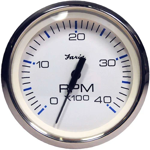 Faria Chesapeake White SS 4″ Tachometer – 4,000 RPM (Diesel – Magnetic Pick-Up) [33818]