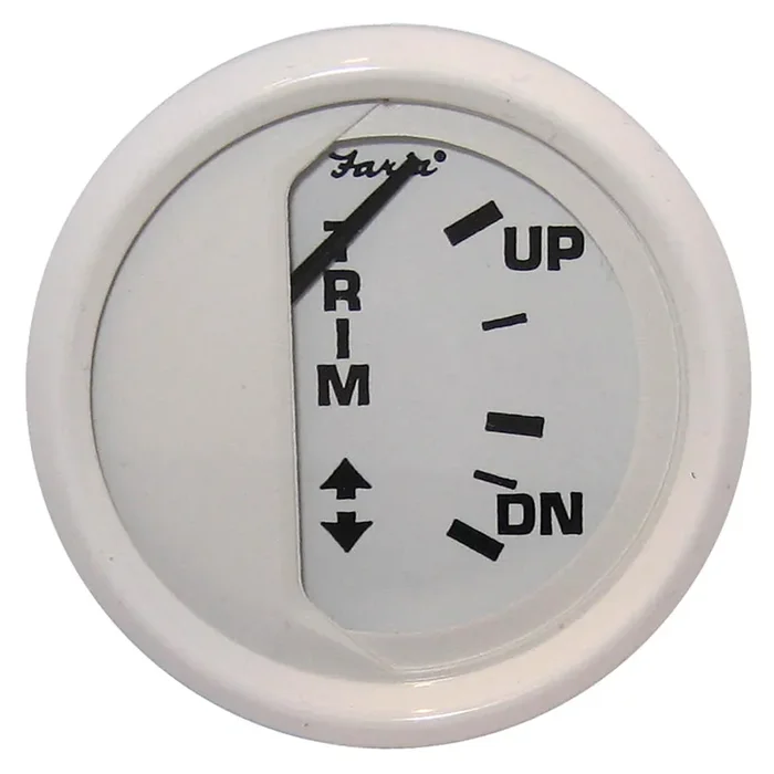 Faria Dress White 2″ Trim Gauge (Mercury / Mariner / Mercruiser / Volvo DP / Yamaha ‘01 and newer)