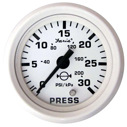 Faria Dress White 2″ Water Pressure Gauge Kit – 30 PSI [13108]