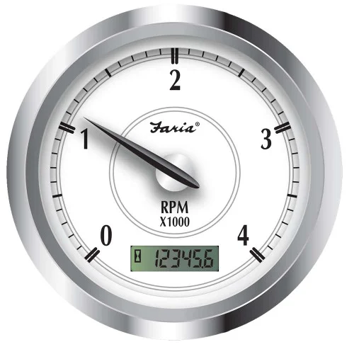 Faria Newport SS 4″ Tachometer w/Hourmeter f/Diesel w/Magnetic Take Off – 4000 RPM [45007]