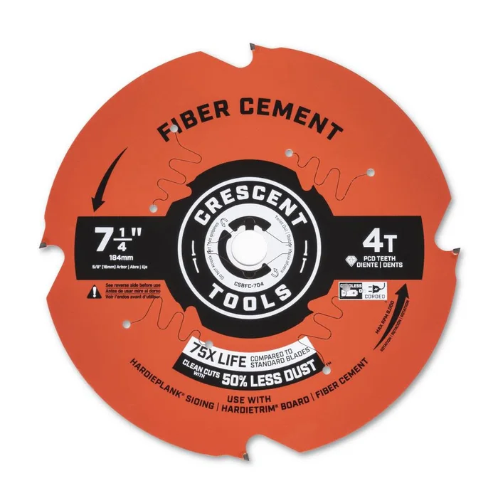 Fiber Cement 7-1/4-in 4-Tooth Diamond Circular Saw Blade CSBFC-704
