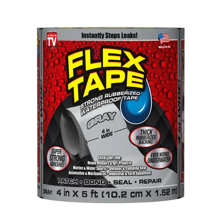 Flex Tape Rubberized Waterproof Tape 4 In. x 5 ft. – Gray TFSGRYR0405