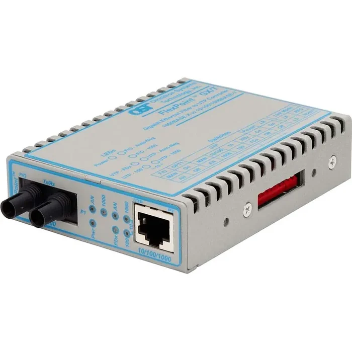 Flexpoint 10/100/1000 Gigabit Ethernet Fiber Media Converter Rj45 St Single-Mode 12Km 4707-2