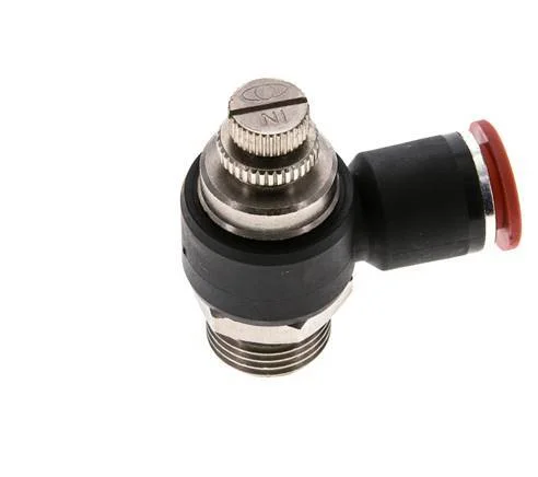 Flow Control Silencer Meter-In Elbow 12 mm – G1/2” Brass/PA 66