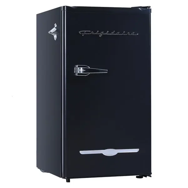 Frigidaire EFR376-B-BLACK 3.2-Cu.-Ft. 65-Watt Retro Bar Fridge with Side Bottle