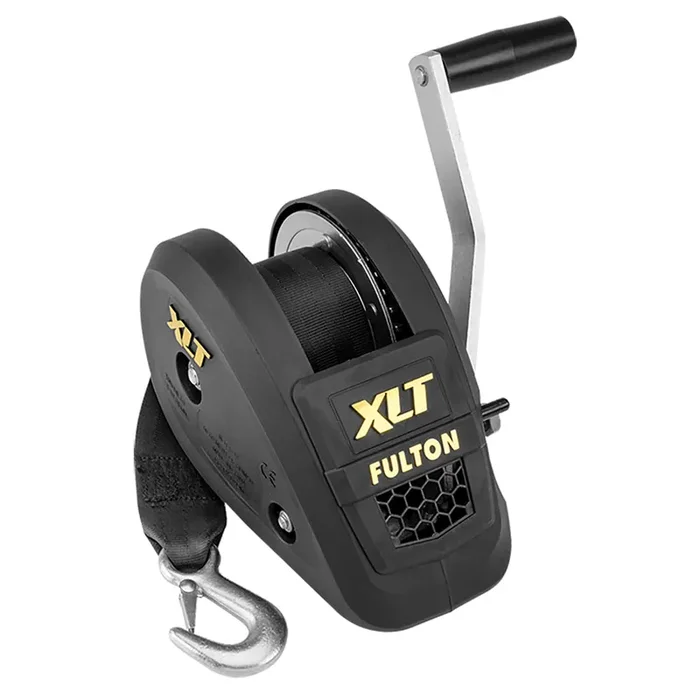 Fulton 1500lb Single Speed Winch w/20‘ Strap Included – Black Cover