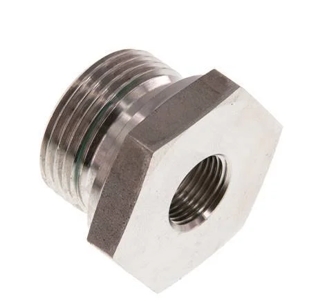 G 1” x G 3/8” M/F Stainless steel Reducing Adapter 400 Bar – Hydraulic