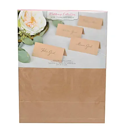 Gartner Studios® Kraft Printable Place Cards, 8 1/2″ x 11″, Pack Of 48