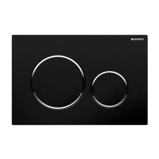 Geberit Sigma20 Modern Dual Flush Plate – Black/Gloss Chrome – 115.882