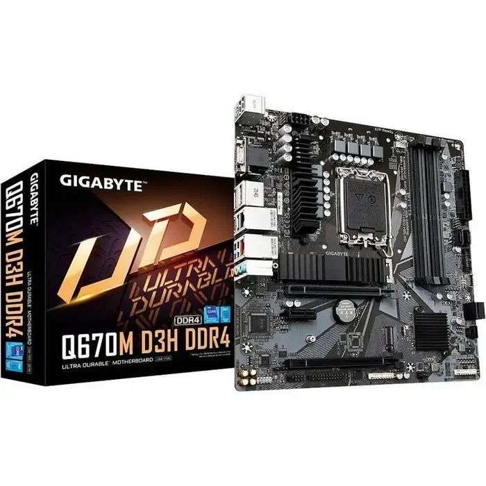 Gigabyte Ultra Durable Q670M D3H DDR4 Desktop Motherboard – Intel Q67 Express Chipset – Socket LGA-1700 – Intel Optane Memory Ready – Micro ATX