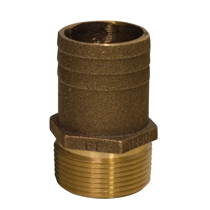GROCO 1-1/2″ NPT x 1-3/4″ Bronze Full Flow Pipe to Hose Straight Fitting