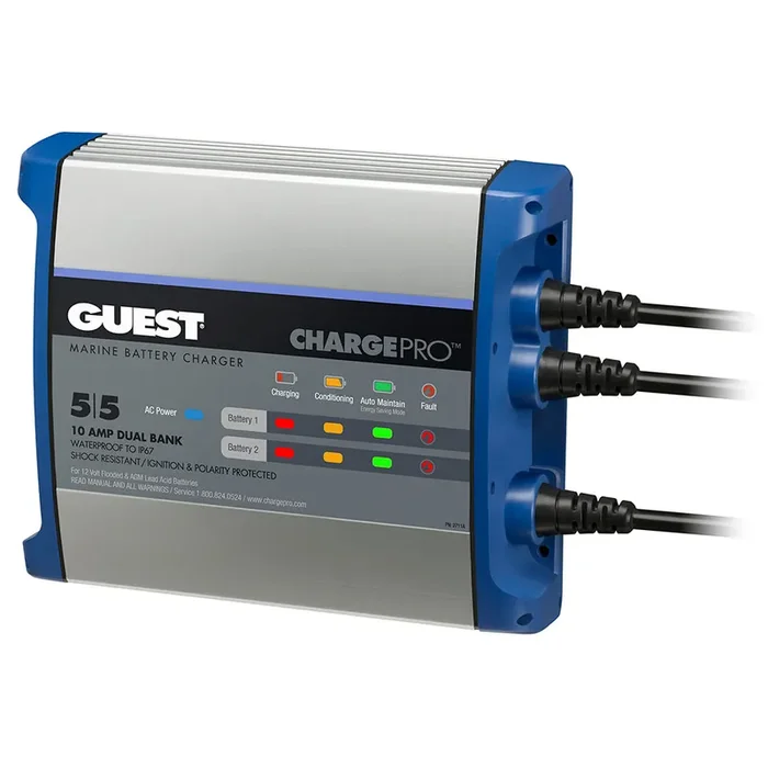 Guest On-Board Battery Charger 10A / 12V – 2 Bank – 120V Input