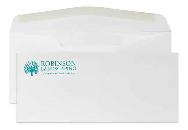 Gummed Seal, Stationery Envelopes, 4-1/8″ x 9-1/2″, 1 PMS Color Flat Print, Custom 10, 24 lb. Strathmore Writing Ultimate White Wove, Box Of 250