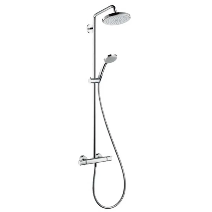 Hansgrohe Croma Chrome Showerpipe 220 1jet With Thermostatic Shower Mixer