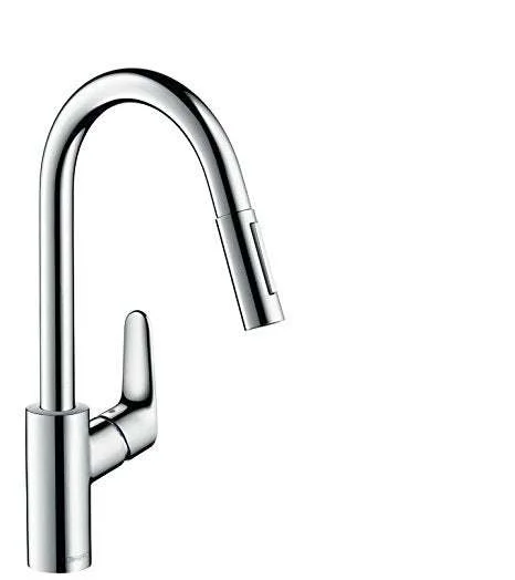 Hansgrohe Focus Single Lever Kitchen Mixer 240 with Pull Out Spray – 3