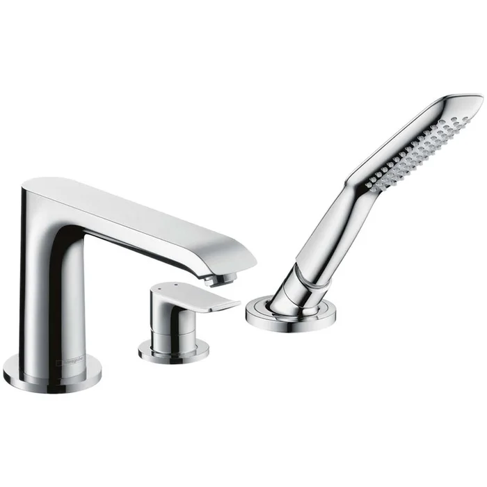 Hansgrohe Metris Chrome 3-Hole Rim-Mounted Single Lever Chrome Bath Mixer Tap