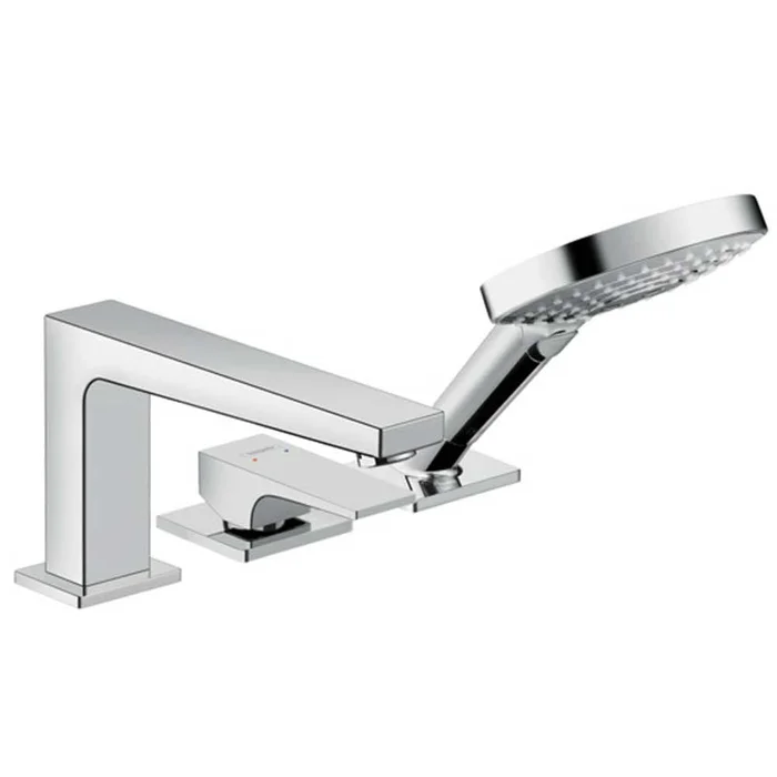 Hansgrohe Metropol Chrome Single Lever 3-Hole Rim-Mounted Bath Mixer Tap