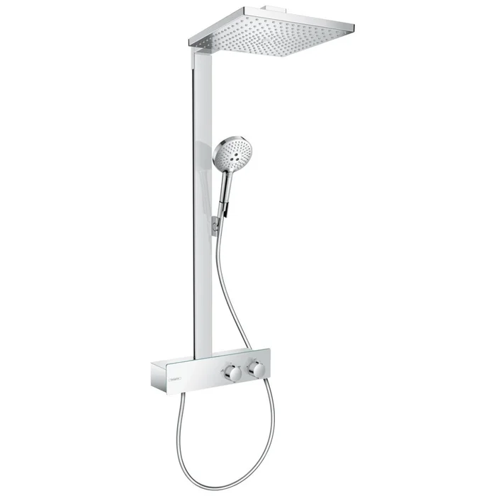 Hansgrohe Raindance E Chrome Showerpipe 300 1jet With ShowerTablet 350 Thermostatic