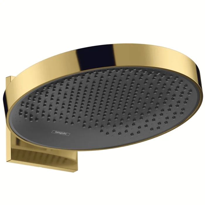 Hansgrohe Rainfinity 360 1 Jet Polished Gold Overhead Shower & Wall Connector