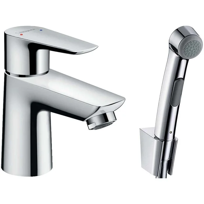 Hansgrohe Talis E Chrome Single Lever Basin Mixer With Bidet Spray & Shower Hose