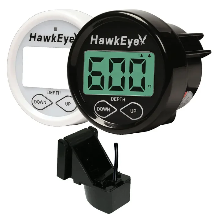 Hawkeye DepthTrax In-Dash Digital Depth & Temp Gauge – Transom Mount