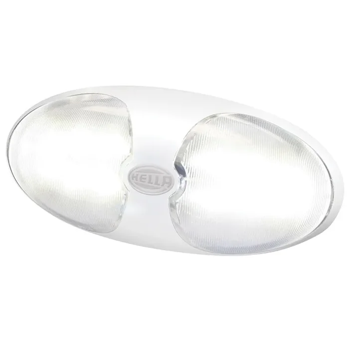 Hella Marine DuraLED 12 Interior/Exterior Lamp w/Switch – White LED – White Housing