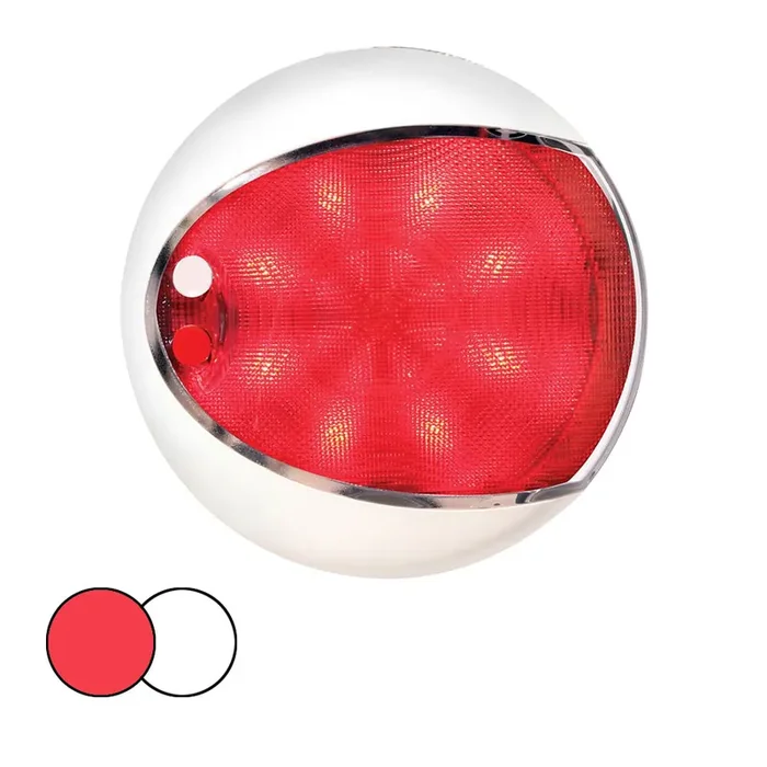 Hella Marine EuroLED 130 Surface Mount Touch Lamp – Red/White LED – White Housing